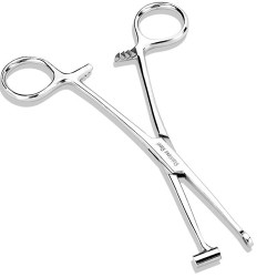 Bucket End Tragus Ear Piercing Forceps 6.5"